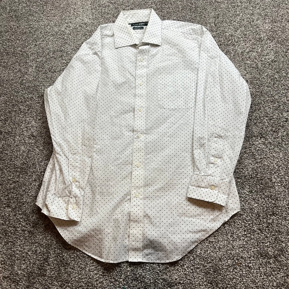 Lauren Ralph Lauren Shirt Mens ‎ XL 16.5 32/33 Classic Fit Stretch Polka dot